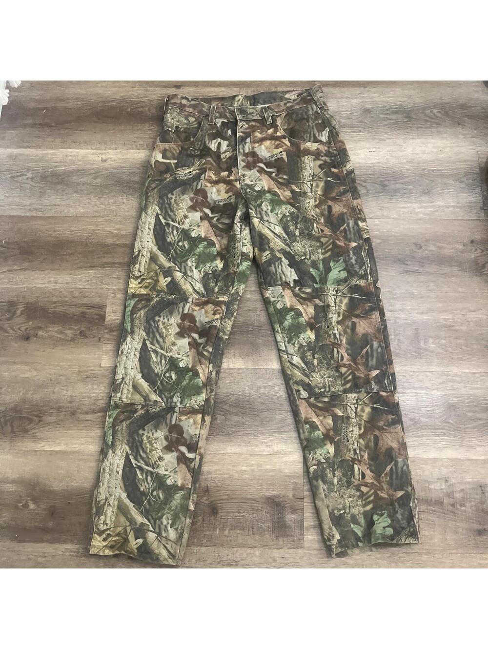 Vintage Wrangler Realtree Camo Double Knee Pants Mens Size 32x32 Hunting